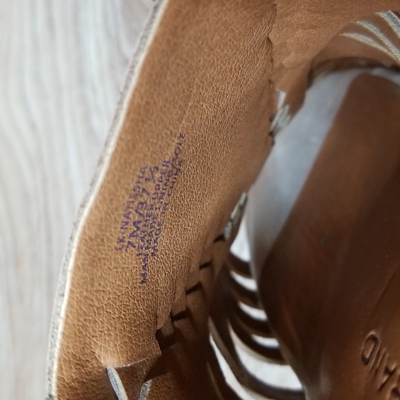 Lucky Brand Natissha Slingback Open Toe Low Tan Block Heel Shoes Size 7 - Picture 10 of 13